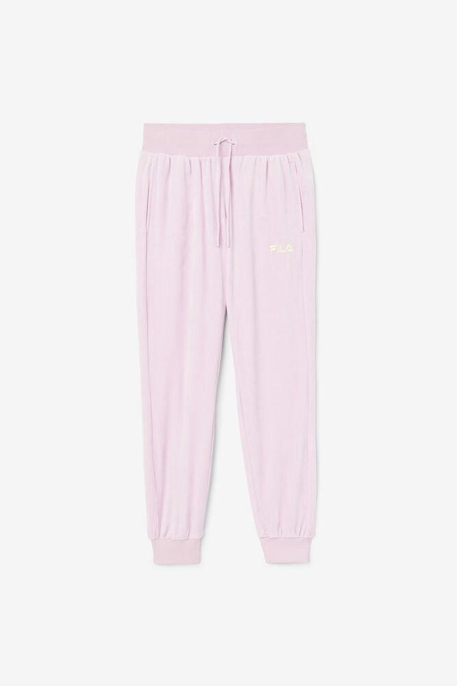 Fila Nohavice Damske Zura Velour Jogger Ruzove - MNYUC0948